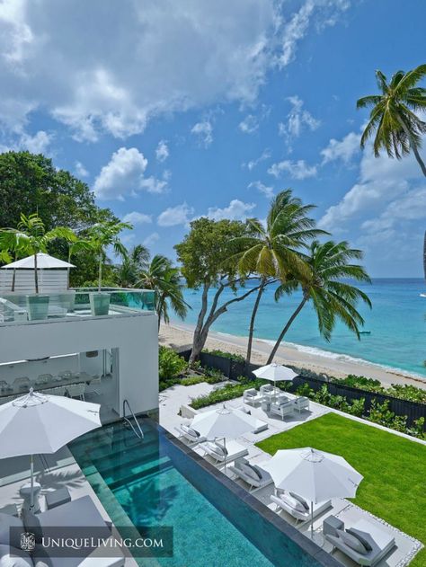 Beach Front Villa, Barbados Villas, Barbados Beaches, Caribbean Homes, Caribbean Luxury, Beachfront House, Beachfront Home, Beach House Style, Dream Beach