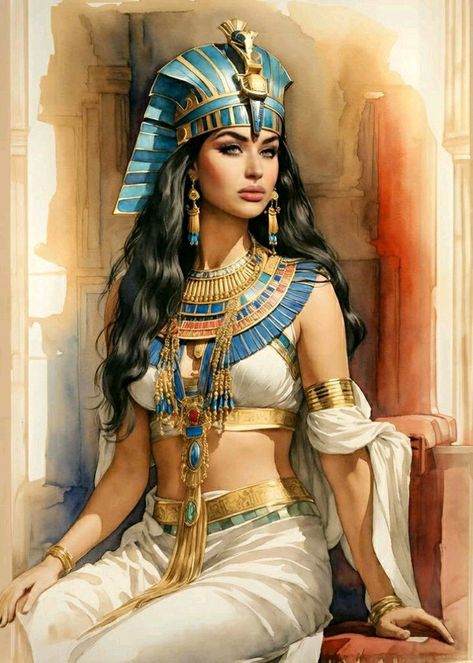 Lioness Goddess, Cleopatra Art, African Kings, Egyptian Warrior, Egyptian Clothing, Queen Cleopatra, Egyptian Fashion, Ancient Egyptian Goddess, Egypt Fashion