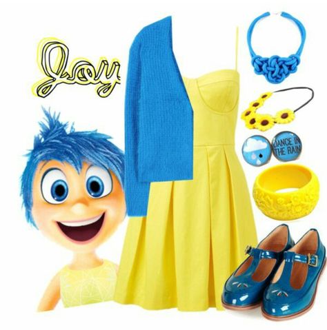 Alegria Joy Inside Out Costume, Joy Costume, Inside Out Joy, Inside Out Costume, Disney Dapper Day, Joy Inside Out, Diy Joy, Movie Inside Out, Disney Themed Outfits