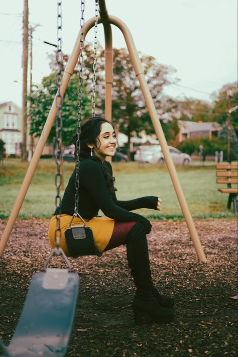 Senior Picture Ideas Playground, Gazebo Senior Pictures, Playground Senior Pictures, Playground Portraits, Playground Photoshoot Ideas, Photoshoot Playground, Pup Photoshoot, Park Photoshoot Ideas, Playground Photo Shoot