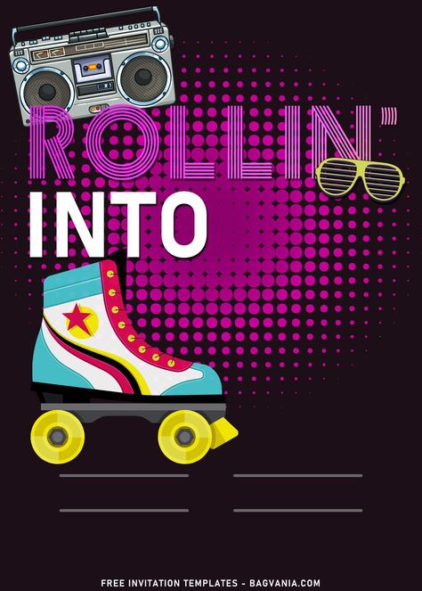 Cool 11+ Retro Roller Skating Birthday Invitation Templates #free #freeinvitation2019 #birthday #disney #invitations #invitationtemplates Free Roller Skating Party Invitations, Skate Birthday Party Ideas, Personal Wallpaper, Roller Skate Invitations, Retro Roller Skating, Roller Skating Party Invitations, Roller Skating Birthday Invitations, Roller Skate Birthday Party, Best Roller Skates