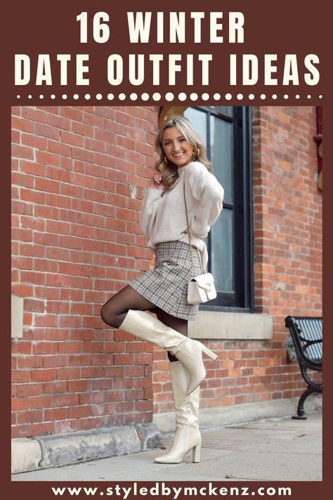 16 Winter Date Outfit Ideas Holiday Date Outfit, First Date Winter Outfit For Women, Cute Dinner Date Outfit Winter, Cute Night Out Outfits Winter, Daytime Date Outfit Winter, Anniversary Date Outfit Winter, Birthday Lunch Outfit Winter, Theme Park Date Outfit, March Date Night Outfit