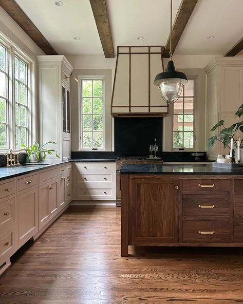 White Windows Accentuate Warm Wood Tones | Pella Kitchen Sink Windows, Kitchen Window Ideas, Dark Wood Trim, Kitchen Sink Window, Warm Wood Tones, Window Inspiration, Kitchen Windows, Wood Island, Ideas For Kitchen