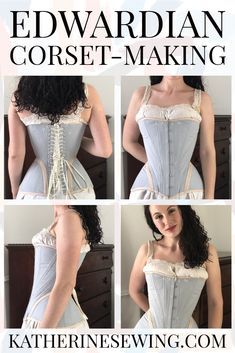 Edwardian Corset Pattern, Corset Dress Formal, Corset Ideas, How To Make A Corset, Corset Tutorial, Historical Clothing Patterns, Corset Making, Edwardian Corsets, 18th Century Dress