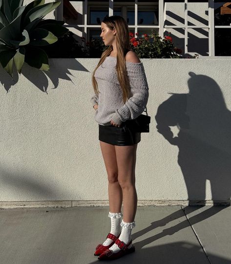 Ruffle socks complete every outfit 🎀❤️ - Valentine’s Day outfit, ballet flats, pointed toe, red shoes, ruffle socks, outfit ideas, Pinterest inspo, Amazon finds, LTK Ballet Flats With Socks Outfit, Pointed Toe Flats Outfit, Ruffle Socks Outfit, Outfit Ballet Flats, Socks Outfit, Ruffle Socks, Ruffled Socks, Sock Outfits, Flats Outfit