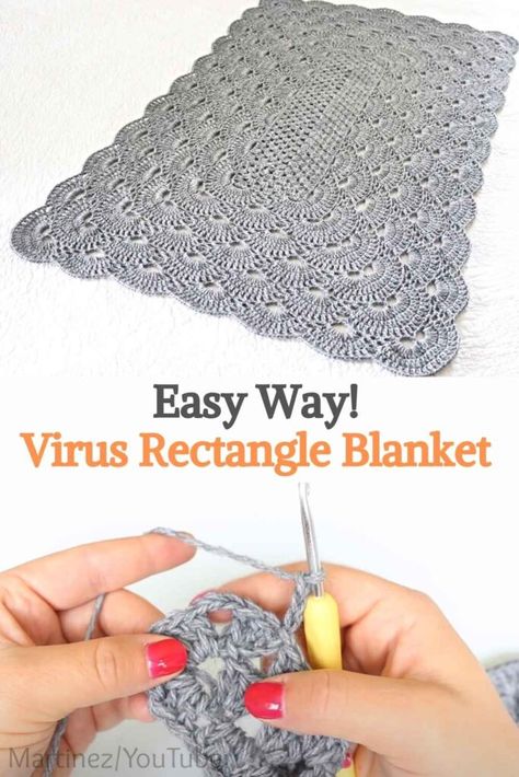 German Virus Blanket, Crochet Shell Blanket, Crochet Blanket Designs, Easy Crochet Projects, Afghan Patterns, Crochet Afghans, Shell Pattern, Blanket Patterns, Baby Blanket Pattern