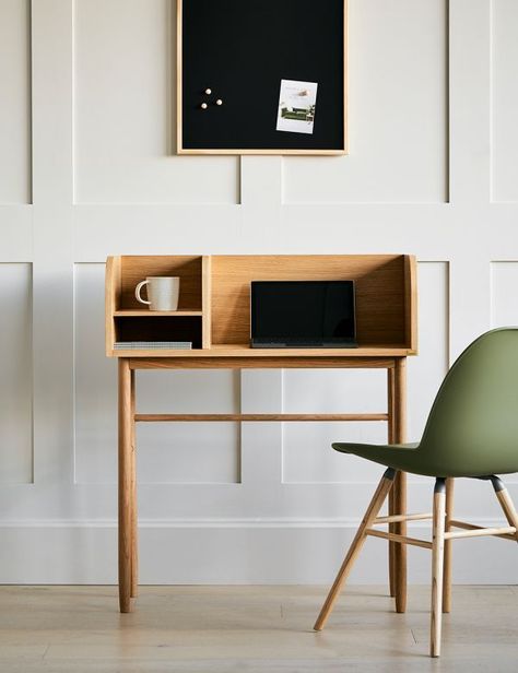 Small Room Desk, Compact Desk, Scandi Furniture, Compact Desks, Stylish Side Table, Desks For Small Spaces, Stylish Desk, Oak Desk, Marble Side Tables