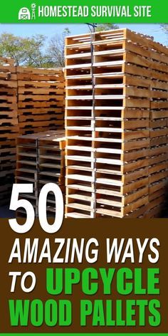 50 Amazing Ways to Upcycle Wood Pallets - Homestead Survival Site Upcycle Wood, Can Upcycle, Outdoor Pallet Projects, Diy Wood Pallet Projects, Pallet Projects Easy, Diy Organizer, Used Pallets, Pallet Creations, Diy Pallet Furniture Outdoor