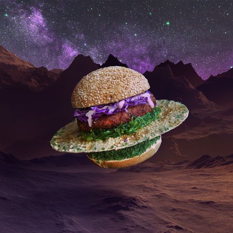 Burgers That Look Like Asteroids and Margaret Thatcher, Because Why Not | Ovni Burger   Fat Crazy Burger, Creative Burger, Unique Burgers, Amazing Burger, Logo Food, Food Poster, Burger King, Food Design, Salmon Burgers