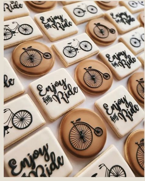 Bicycle Cookies, Iced Biscuits, Sugar Cookie Royal Icing, Cookies Decorated, Bike Week, Sugar Cookies Decorated, Royal Icing, Cookie Decorating, Sugar Cookies