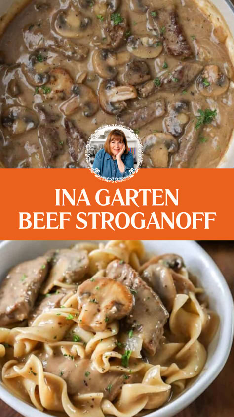 Ina Garten Beef Stroganoff Ree Drummond Beef Stroganoff, Beef Stroganoff Potatoes, Best Ever Beef Stroganoff, Authentic Stroganoff Recipe, Beef Stroganoff Leftover Steak, Beef Stroganoff With Ribeye Steak, Beef Stroganoff Authentic, Best Beef Dinner Recipes, Beef Stroganoff For Two