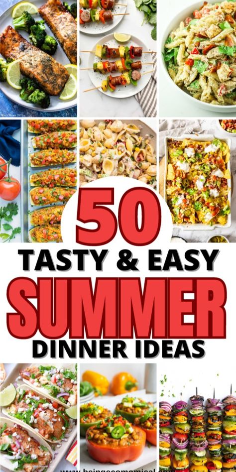 These tasty summer dinner recipes are the perfectly easy summer recipes dinner that make great summer meals dinner. Add these dinner ideas summer to your list of easy summer recipes. Pool Side Food, Summer Zucchini Recipes, Light Summer Dinner Recipes, Easy Summer Dinner Ideas, Summer Salad Ideas, Hot Weather Meals, Kids Dinner Ideas, Easy Summer Dinner Recipes, Easy Dinner Recipes Chicken