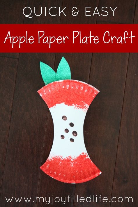 Quick & Easy Apple Paper Plate Craft - My Joy-Filled Life Apple Paper, Apple Crafts, Paper Plate Craft, Apple Craft, Apple Theme, Fall Sale, Finger Print, Apple Model, Paper Plate Crafts