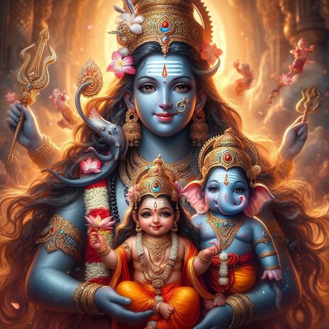 Lord Ganesha And Murugan, Ganesha And Murugan, Shiv Family, Happy Karwa Chauth Images, Shiv Parivar, God Murugan, God Ganesh, Durga Picture, Baby Ganesha