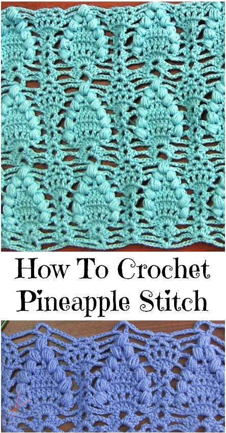 pineapple stitch Crochet Pineapple Stitch, Crochet Smock Stitch, Crochet Scarf Diagram, Pineapple Stitch, Crochet Pineapple, Pineapple Crochet, Easy Crochet Projects, Puff Stitch, Stitch Ideas