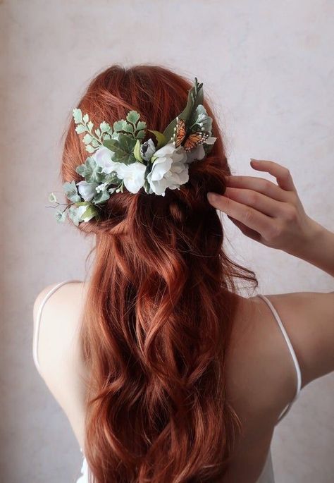 Maiden Fern, Whimsical Headpiece, Woodland Headpiece, Garden Woodland, Wedding Woodland, Bridesmaid Hair Comb, Floral Comb, Wedding Clip, Hair Wreaths