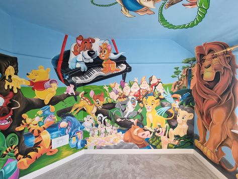 Disney Mural, Disney Themed Rooms, Disney Room, Disneyland Castle, Themed Rooms, Tiny House Loft, Oliver And Company, House Loft, Disney Rooms