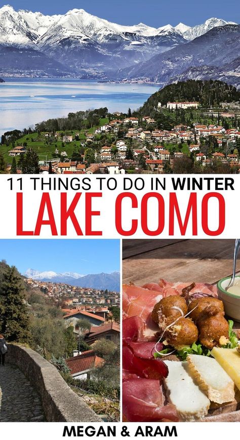 Things To Do During Winter, Italy Winter, Comer See, Christmas In Italy, Winter Things, Como Lake, Winter Lake, Winter Trip, Best Of Italy