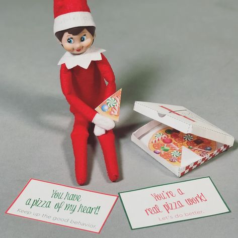 Help the Elf with creative printouts | Entertainment | bakersfield.com Elf On The Shelf Pizza, Pizza Box Printable, Elf Pizza, Pizza Printable, Printable Elf On The Shelf, Printable Props, Box Printable, Elf Yourself, Shelf Elf