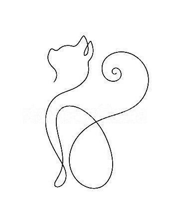 Line Art Drawings Cat, Line Art Cats, Line Art Drawings Animals, Line Art Drawings Tattoo, One Line Cat Tattoo, Cat Line Tattoo, Line Art Drawings Easy, One Line Drawing Cat, Line Drawing Cat