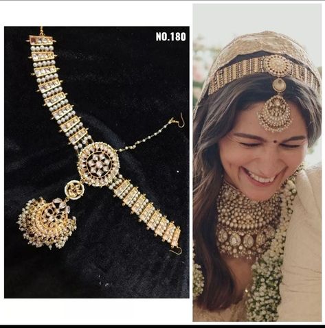 Alia Bhatt Wedding Jewellery, Alia Bhatt Wedding, Alia Bhatt Hairstyles, Bridal Jewellry, Mang Tika, Wedding Flower Jewelry, Mang Tikka, Bridal Chura, Indian Wedding Jewelry Sets