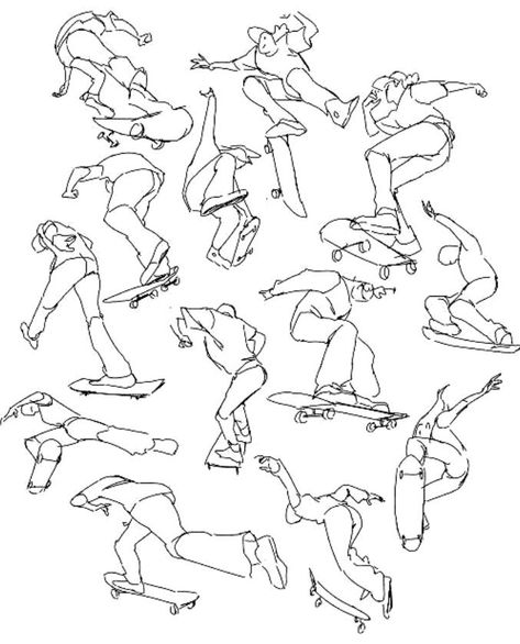 Skate Art, Gesture Drawing, Poses References, Skateboard Art, Design Challenge, Figure Drawing Reference, Blog Website, Art Poses, Character Design References