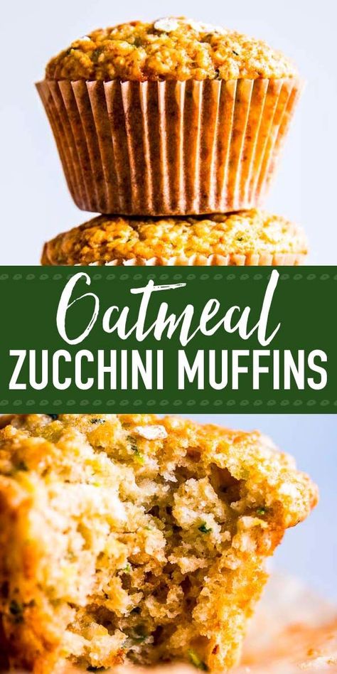 Whip up a batch of Zucchini Oatmeal Muffins to keep on hand in the freezer when the summer snack attack hits! This will be your new go-to recipe. Made with oatmeal, buttermilk and honey, these are easy to make and so delicious. Super freezer friendly to stock up for easy breakfast or lunch box assembly, and my kids absolutely love them! | #breakfast #lunch #lunchbox #baking #muffins #recipe #easyrecipes Lunchbox Baking, Zucchini Oatmeal Muffins, Recipes Muffins, Zucchini Muffin, Zucchini Oatmeal, Simple Muffin Recipe, Homemade Muffins, Zucchini Muffins, Zucchini Bread Recipes