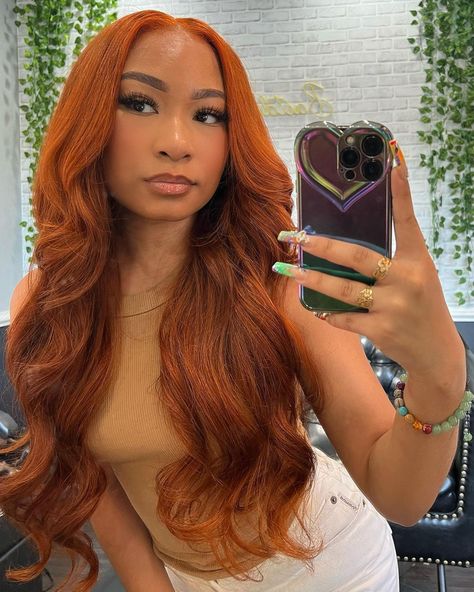 Copper Weave Black Women, Sew In Color, Low Bun Hair, Brown Auburn Hair, Color Bundles, Copper Brown Hair, Hair Color Orange, Sew In Hairstyles, Ginger Women