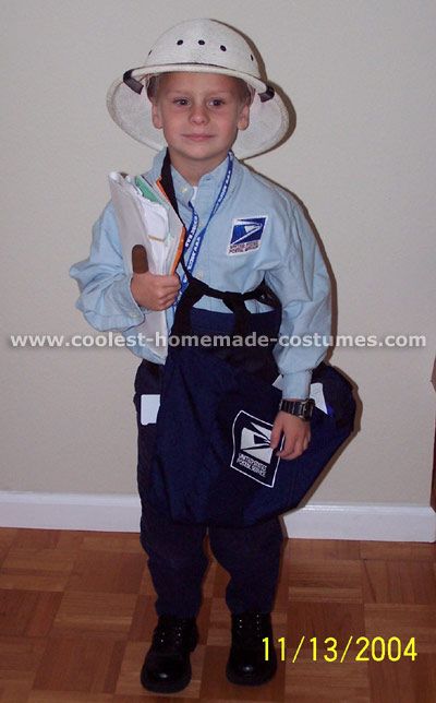 Mailman Kid Halloween Costume Mailman Costume, Homemade Costume Ideas, Halloween Costume Inspiration, Dental Fun, Cheap Costumes, Great Halloween Costumes, Homemade Costume, Alien Costume, Homemade Halloween Costumes