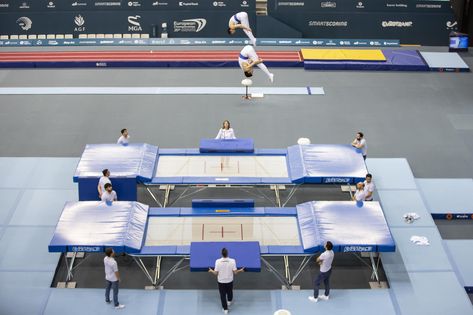 26th European Championships in #Trampoline, Double Mini-Trampoline and Tumbling - Baku (AZE) 2018 Large Trampoline, Mini Trampoline, Trampolines, European Championships, Hockey Rink, Baku, Tumbling, Circus, Basketball Court