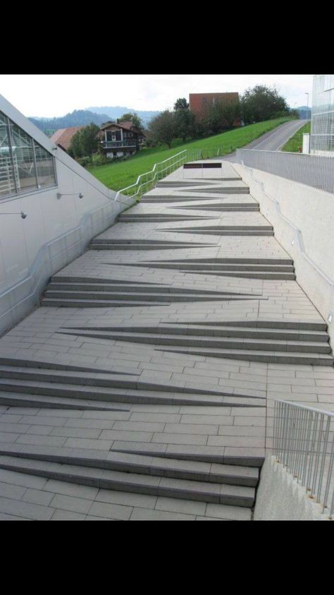 Landscape stairs & ramps Ramps Architecture, Ramp Stairs, Ramp Design, Landscape Stairs, Detail Arsitektur, Stairs Architecture, Outdoor Stairs, Desain Lanskap, Have Inspiration