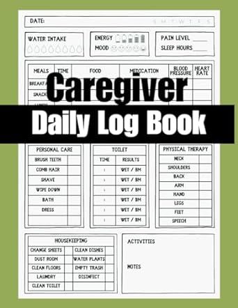 Caregiver Daily Log Book For Elderly Seniors: Caregiver Task Checklist Daily Report Sheets Home Health Care Caregiver Tips, Planner Organization College, List Organization, Organization College, Senior Caregiver, Health Diary, Better Wife, Elderly Caregiver, Daily Report