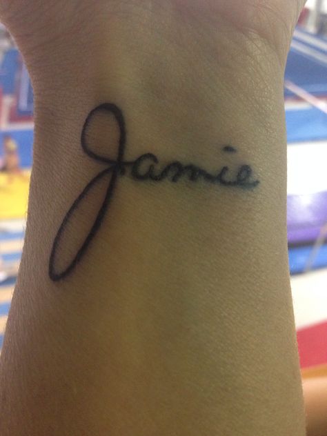 You'll be a part of me forever, Jamie. Jamie Tattoo Name, Jamie Tattoo, Jamie Name, Tattoo Name, Name Tattoos, Dope Tattoos, Tattoos Ideas, Infinity Tattoo, Tattoo Quotes