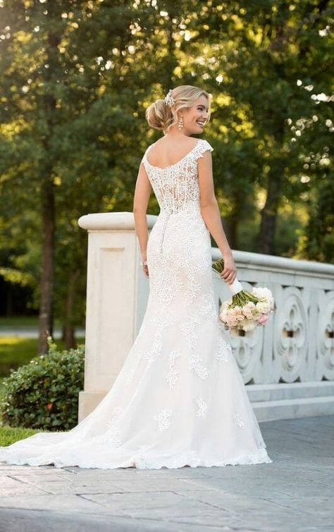 6517 Modern Lace Mermaid Wedding Dress by Stella York Wedding Dress Fit And Flare, Romantic Wedding Style, Sincerity Bridal, Stella York Wedding Dress, Stella York, Fit And Flare Wedding Dress, A Wedding Dress, Modern Wedding Dress, Lace Mermaid Wedding Dress