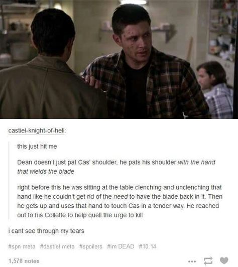 Tears Dean And Castiel Fan Art, Supernatural Fan Art, Supernatural Wallpaper, Dean And Castiel, Supernatural Pictures, Animal Teeth, Winchester Supernatural, Supernatural Destiel, Tv Supernatural