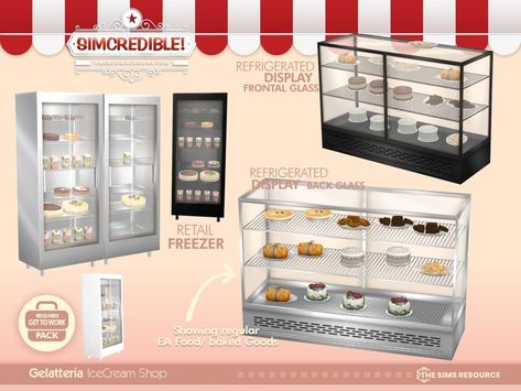 Sims Food, Sims 4 Restaurant, Big Fridge, Sims Furniture, Mod Furniture, Cc Furniture, The Sims 4 Packs, Sims 4 Body Mods, Tumblr Sims 4