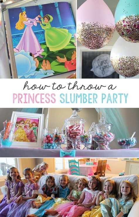 Hosting a party any time soon? make it a themed party! Getting together with friends Princess Slumber Party, Diy Party Themes, Sleeping Beauty Party, Disney Frozen Party, Girl Sleepover, Cute Diy Projects, Princess Tea Party, Minion Party, Disney Princess Party