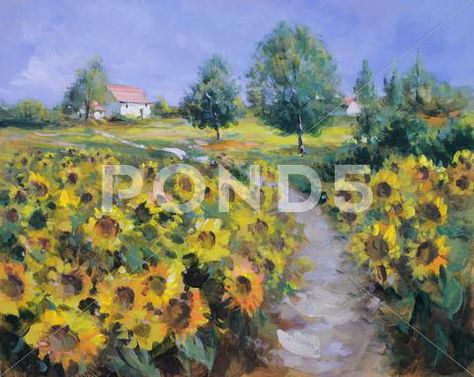 Sunflower Canvas, Outdoor Canvas, Davao, Sunflower Painting, Floral Photography, Hanging Canvas, Summer Landscape, Sunflower Fields, Yellow Sunflower