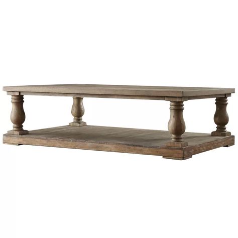 Greyleigh Sannoise Coffee Table & Reviews | Wayfair Padded Coffee Table, Restoration Hardware Table, Cream Furniture, Rectangle Coffee Table Wood, Pine Coffee Table, Pedestal Coffee Table, Coffee Table Farmhouse, Solid Wood Coffee Table, Cool Coffee Tables