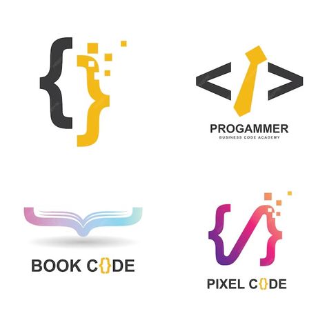 Premium Vector | Programming Code technology logo Coding Logo Design Inspiration, Programming Logo Design, Coding Logo, Academy Logo, Programming Code, Code Black, Company Logo Design, Technology Logo, Fantasy Landscape