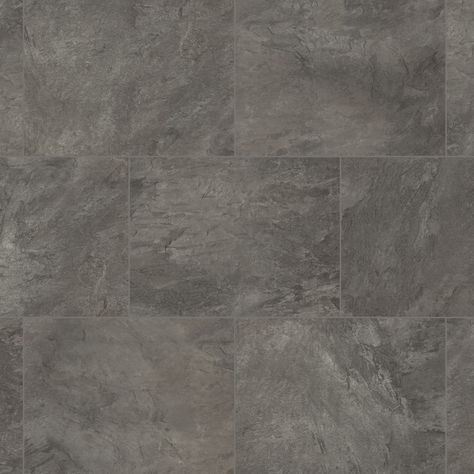 Korlok Select | Volcanic Slate RKT3001-G Gray Stone Tile, Grey Stone Tiles, Pet Friendly Flooring, Vinyl Tile Flooring, Flooring Tiles, Soft Flooring, Stone Tile, Vinyl Tiles, Commercial Flooring