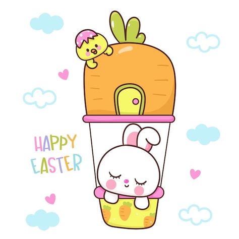 Vector easter bunny in a carrot balloon ... | Premium Vector #Freepik #vector #kawaii-animals #chibi #clip-art #cute Carrot Balloon, Super Mario Coloring Pages, Boy Coloring, Lion Drawing, Illustrator Design Tutorial, Clip Art Pictures, Easter Stickers, Easter Clipart, Christmas Fonts