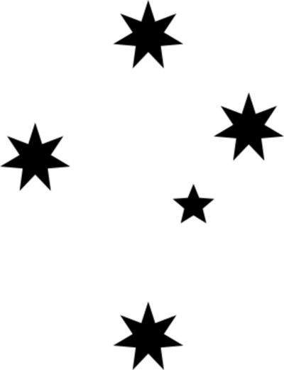 Southern Cross - Free vector clip art image. #BlackAndWhite, #ClipArt, #Free, #PublicDomain, #SVG, #Symbols, #VectorImage Orions Belt Constellation, Orion's Belt, Star Formation, Cross Svg, Southern Cross, Star Svg, Black And White Tree, Beer Signs, World Images