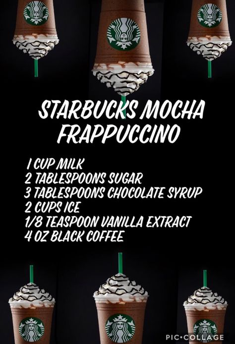 Starbucks Recipes Frappuccino Chocolate, Starbucks Mocha Drinks Recipes, How To Make Mocha Coffee At Home, Chocolate Frappe Recipe, Coffee Drinks Recipes, Cold Coffee Drinks Recipes, Chocolate Frappe, Mocha Frappe Recipe, Homemade Coffee Drinks