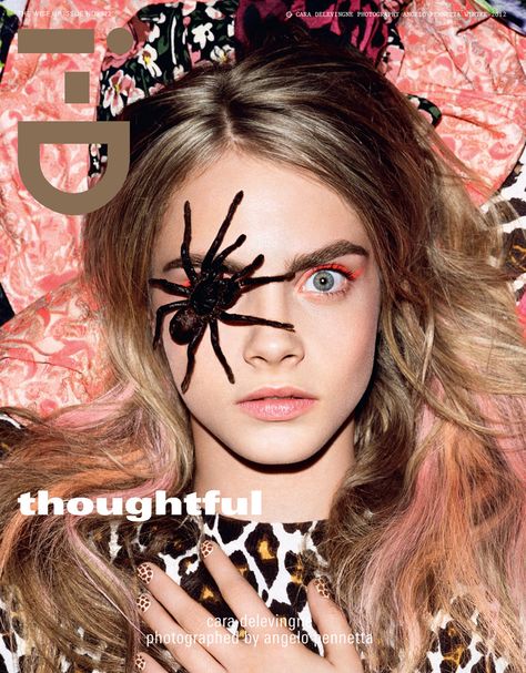 Cara's Best Moments: For her first i-D Magazine cover, Cara Delevingne poses with a creepy crawler at the London Zoo. I-d Magazine Cover, Id Cover, Cara Delevingne Style, Grace Coddington, Id Magazine, Lara Stone, Love Magazine, British Fashion Awards, London Zoo