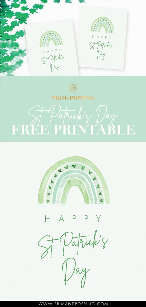 St. Patrick's Day Free Printable St Patrick’s Day Printables, St Patricks Day Printables Free, St Patrick’s Day Cards, Shamrock Printable, Saint Patricks Day Art, St Patties, St Patricks Day Cards, Month Of March, Saint Patties