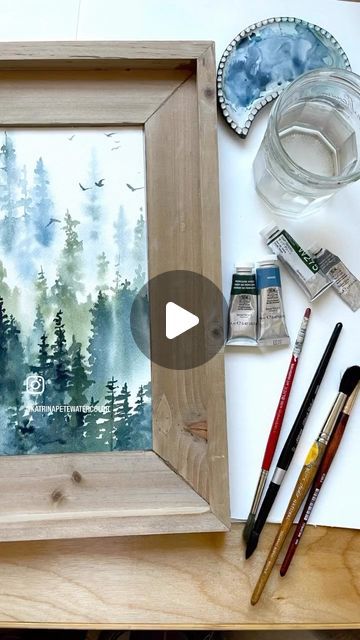 Katrina Pete on Instagram: "This is one of my most popular watercolor tutorials, and it’s a great one if you are new to watercolor. Plus it’s free on my website! Just type ‘misty forest’ and I’ll send you a link. It’s a short tutorial under 15 minutes and you can do it using just one color if you like. It’s a good way to practice value and layering in watercolor. If you have extra time, you can make a few variations of this by dividing your paper into squares for mini practice studies.  And I love to see your work, and love teaching so please share your paintings if you like!
.
.
#watercolor #watercolorbeginner #watercolourpainting #watercolours #watercolorlandscape #watercolortutorial #watercolorillustration #watercolortutorial #katrinapete #skillshare #etsy #etsyseller #aquarelle #mistyf Misty Watercolor, Misty Trees, Mini Watercolor, Watercolor Landscapes, Watercolor Beginner, Skillshare Classes, Watercolor Tutorial, Watercolor Tutorials, Watercolor Pictures