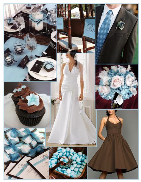 Blue and brown wedding inspiration Blue And Brown Wedding Theme, Brown Wedding Decor, Blue And Brown Wedding, Blue Brown Wedding, Young Bridesmaid Dresses, Brown Wedding Dress, Chocolate Brown Wedding, Dark Red Bridesmaid Dresses, Brown Wedding Themes