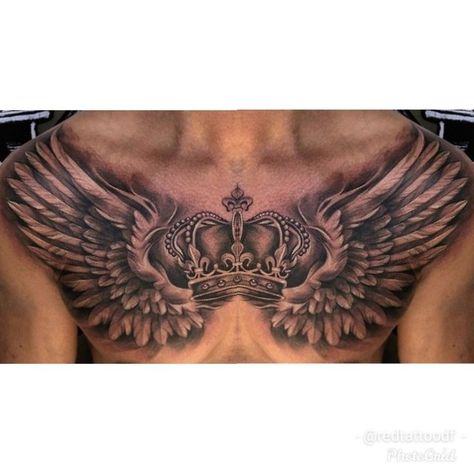 Chest Wings Tattoo Men, Chest Tattoo Men Ideas Wings, Cool Chest Tattoos For Guys, Men Chest Tattoo Ideas, Chest Tattoos Men, Chest Tattoo Wings, Cross Shoulder Tattoos, Chest Tattoo Drawings, Wing Tattoo Men