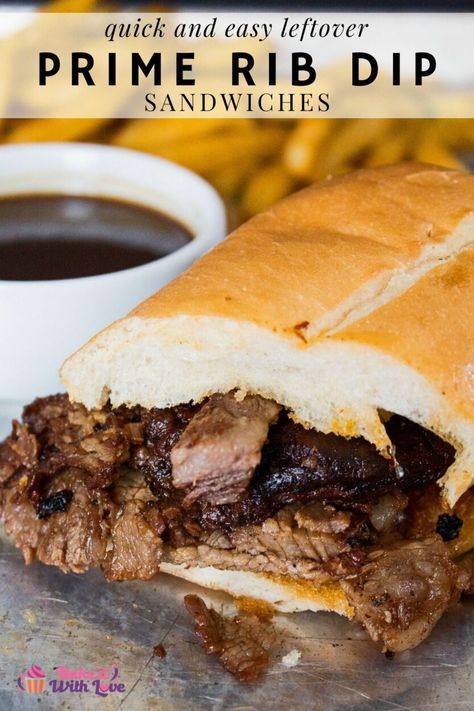 Leftover Prime Rib Dip Sandwich is the perfect use for your leftover prime rib roast and the prime rib red wine au jus Prime Rib Recipes, Leftover Prime Rib Recipes, Prime Rib Sandwich, Prime Rib Steak, Leftover Prime Rib, Prime Ribs, Smoked Prime Rib, Rib Sandwich, Prime Rib Roast Recipe